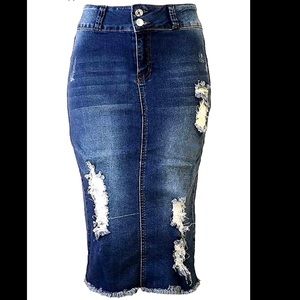 plus size jeans skirts